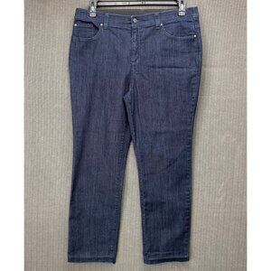Chicos Fabulously Slimming Womens Size 2 Blue Straight Leg Denim Jeans